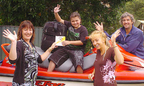 Coen Ashton is ready to head off on his adventure of a lifetime. Optus manager Helen Blackburn arrived to see the Ashton family – Coen, Dawn and Mark – on their way and present them with mobile broadband and a satellite phone. The donated phone service will keep Coen in contact with his medical team. Coen Ashton is ready to head off on his adventure of a lifetime. Optus manager Helen Blackburn arrived to see the Ashton family – Coen, Dawn and Mark – on their way and present them with mobile broadband and a satellite phone. The donated phone service will keep Coen in contact with his medical team.